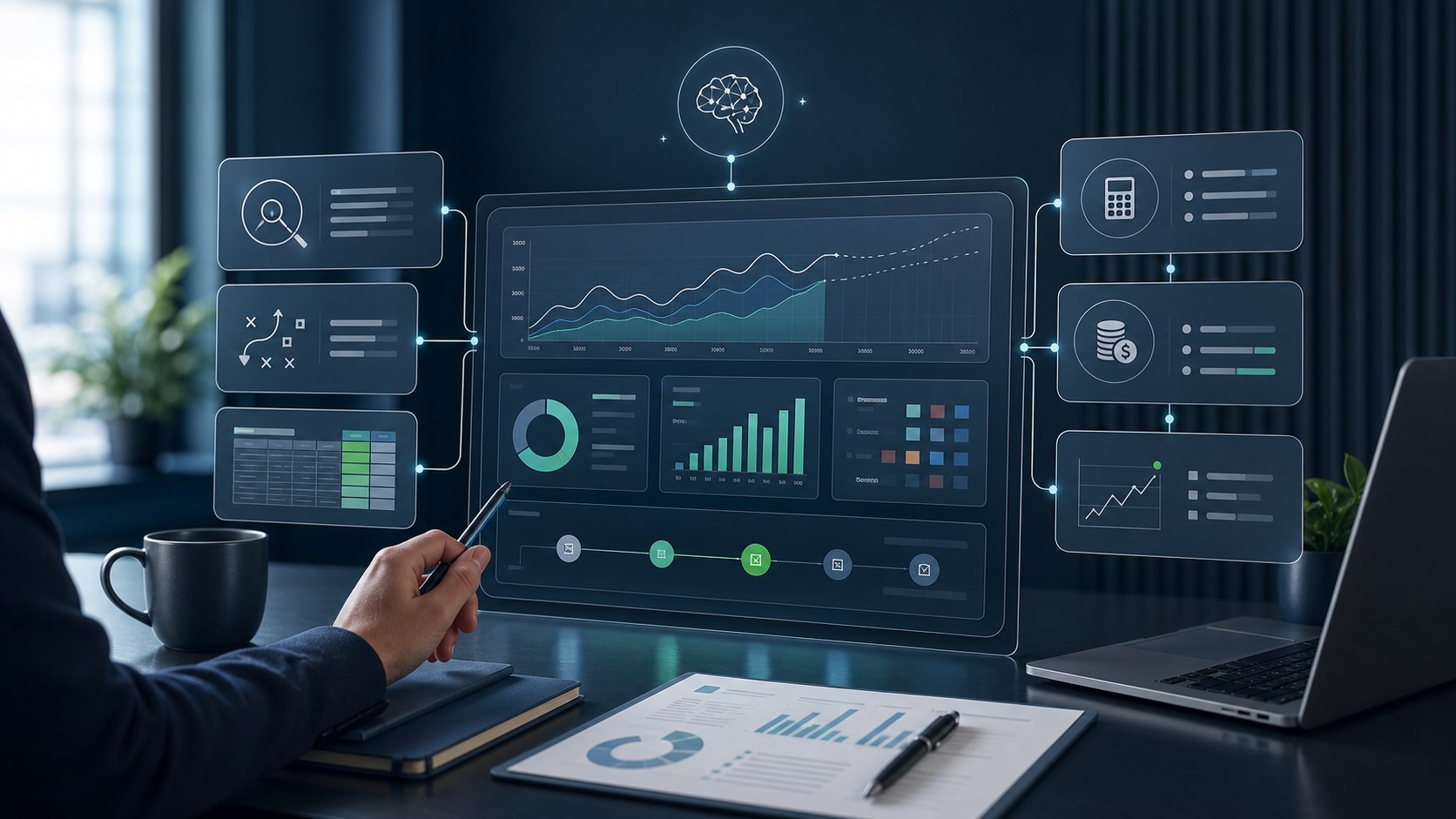 Tableau de bord financier IA pour startup fintech